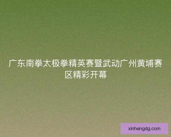 广东南拳太极拳精英赛暨武动广州黄埔赛区精彩开幕
